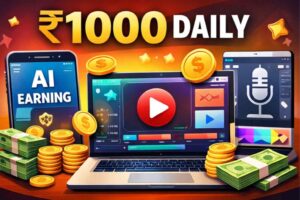 AI earning 1000 rupees daily online income concept India