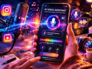 AI Se Instagram Reels Banakar Paise Kaise Kamaye (2026 Guide) AI voice tools se Instagram reels ke liye voiceover banane ka concept