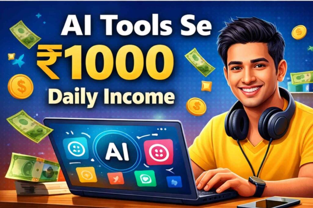 AI tools se 1000 rupaye daily kaise kamaye 2026 guide
