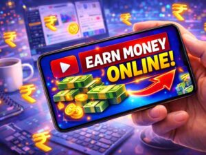 YouTube thumbnail design aur AI tools ki madad se online earning karne ka concept